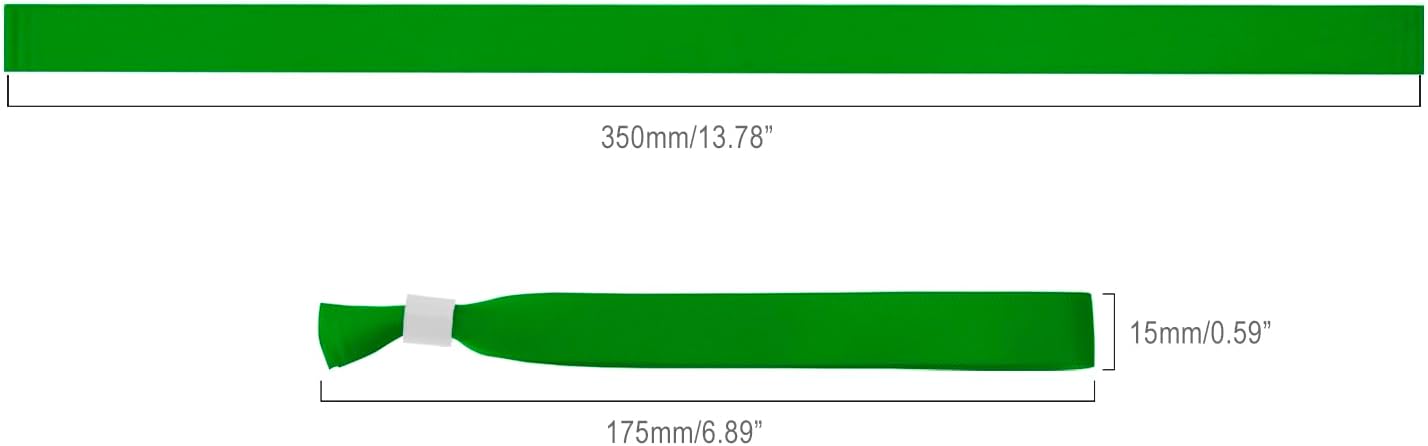 100 Pack Wrist Bands - Green Wristbands for Events,Wristbands for Concerts Festival Admission Party 13.7” x 0.59”