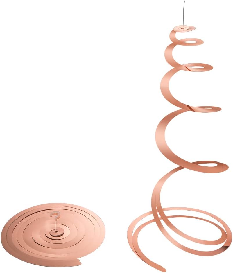 Rose Gold Hanging Swirl Decorations Plastic Streamers Foil Swirls Ceiling Decorations Wedding Baby Shower Birthday Party Decorations, Pack of 30