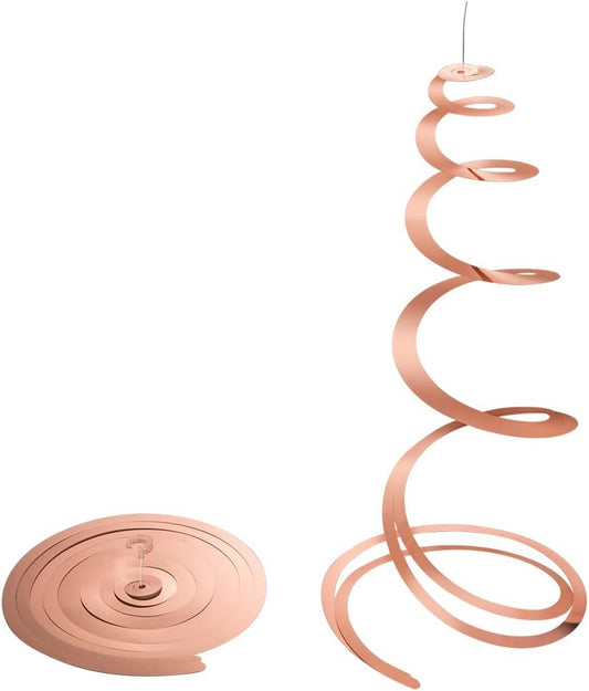 Rose Gold Hanging Swirl Decorations Plastic Streamers Foil Swirls Ceiling Decorations Wedding Baby Shower Birthday Party Decorations, Pack of 30