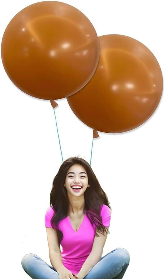 IN-JOOYAA 15Pcs 24 Inch Balloons Brown Thick Giant Balloons Large Round Balloon For Wedding Baby Shower Birthday Party Decorations