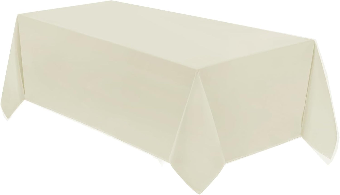 VidaFete Tablecloth 90 * 156inch Rectangle Table Cloth Polyester, Stain Wrinkle Resistant Polyester Dining Table Cover for Kitchen Dinning Party Wedding Rectangular Tabletop Buffet Decoration(Ivory)