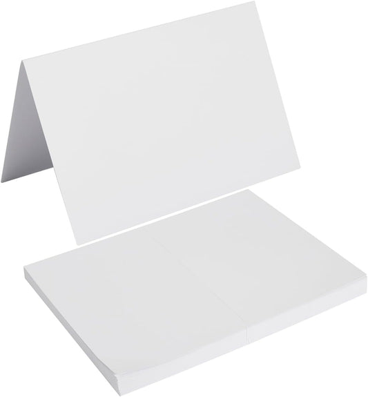 50 Pack Blank Cards Folded Cardstock Thank You Blank Greeting Cards for Invitations, Wedding, Greeting Cards, All Occasion DIY, 4x6 Folded Cards White