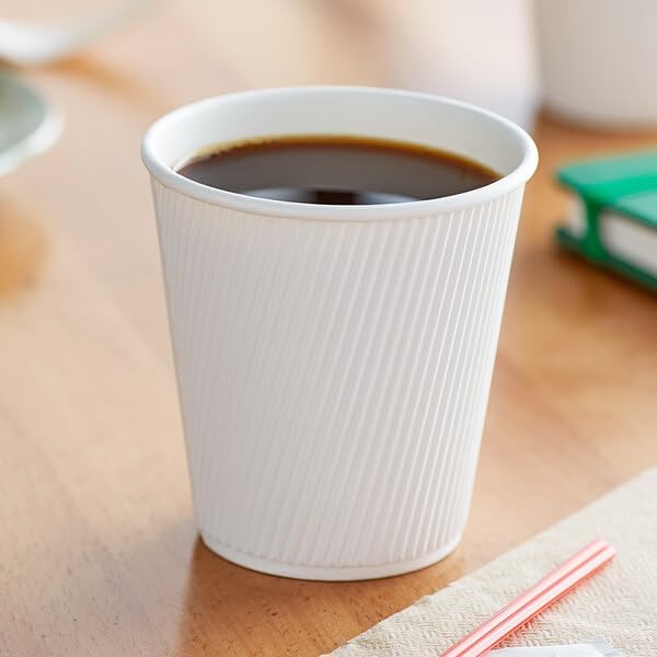 10 oz. Double Wall Ripple White Paper Hot Cup - 500/Case