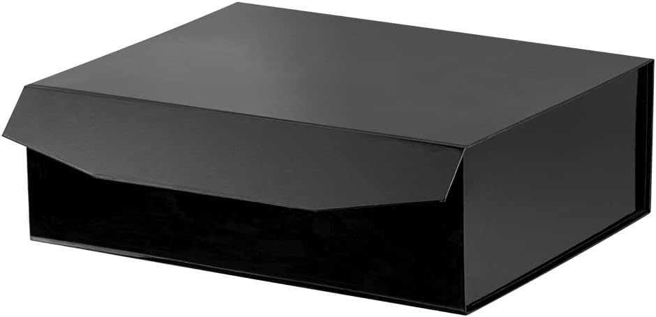 1 Pcs Black Extra Large Gift Box with Lid, 16.5 x 13 x 5.3 Inches, Hard Magnetic Giant Gift Boxes for Presents Clothes Robe Wedding Dress Sweater,Reusable Foldable Bridesmaid Proposal Box