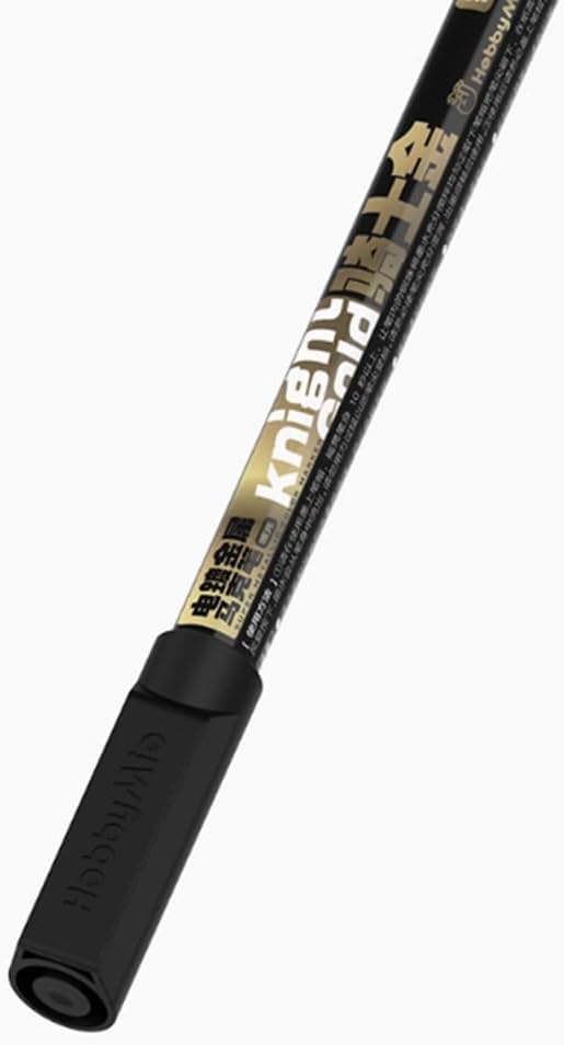 Oil-Based Metallic Chrome Marker Pens – Super Mirror Finish for Model Painting,DIY Crafts,Miniatures (Silver/Gold) – Quick-Dry, High Gloss, Precision Tip (H-M3(Knight Gold))