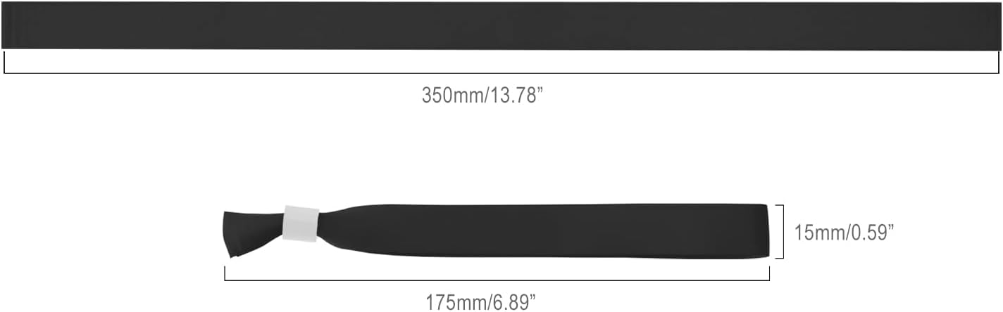 100 Pack Wrist Bands - Black Wristbands for Events,Wristbands for Concerts Festival Admission Party 13.7” x 0.59”