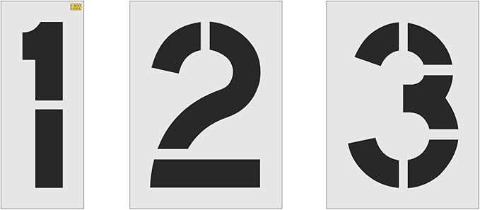 24" Wide Amazon Number Kit Stencil - Parking Lot Pavement Stencils - 1/16" (.063") Light-Duty LDPE - Number 2