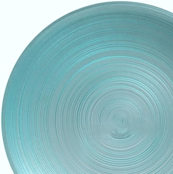 OCCASIONS 50 Plates Pack (25 Guests) Aqua Blue Disposable Plastic Plates for Party Wedding - 25 x 10" Dinner + 25 x 7" Salad Dessert Plates Premium Vintage Design - Belize in Aqua