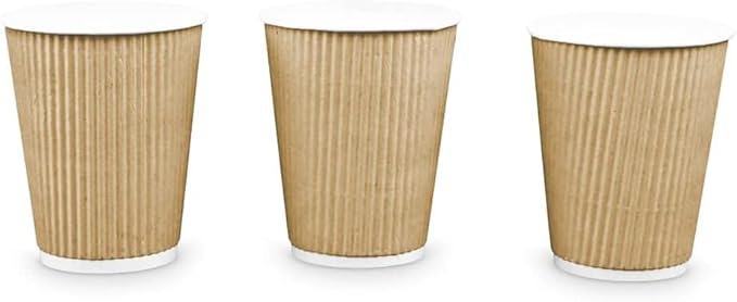 Ripple Paper Cups 12 oz 500 Pack for Coffee & Tea Made in USA | Bulk 500 Count for Home, Office, Restaurants & Coffee Shops | Recyclable, Insulated, & Disposable 12 Ounce To-Go Cups for Hot Beverages