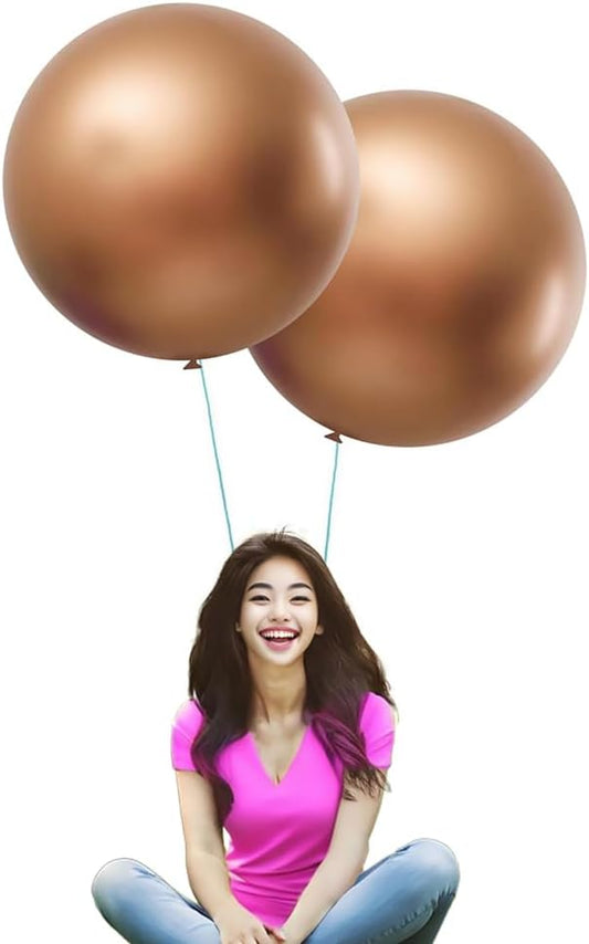 IN-JOOYAA 15Pcs 24 Inch Balloons Gold Giant Round Balloons Large Balloon For Wedding Baby Shower Birthday Party Decorations