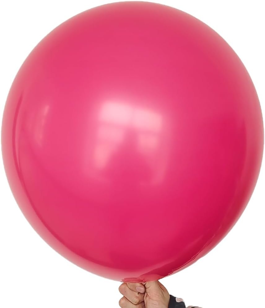 KALOR 18 Inch Hot Pink Balloons, 10 Pcs Hot Pink Matte Latex Balloons Big Round Balloons for Wedding, Baby Shower, Birthday Party and Event Decoration