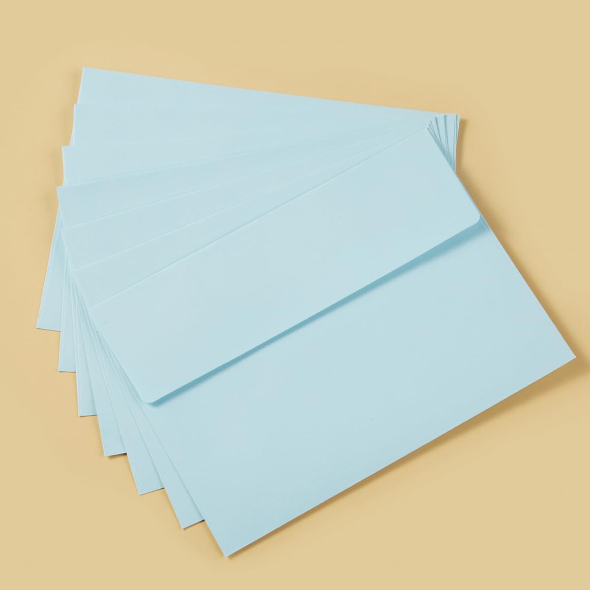 50 Pack 5 x 7 Envelopes Colored Self Seal for Wedding, Party Invitations, Greeting Cards, Announcements, Photos, 5.24 x 7.21 Inches (Light Blue)