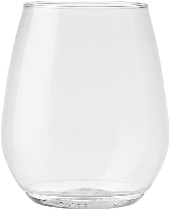 TOSSWARE POP 18oz Vino XL SET OF 12, Premium Quality, Recyclable, Unbreakable & Crystal Clear Plastic Wine Glasses, 12 Count (Pack of 1)