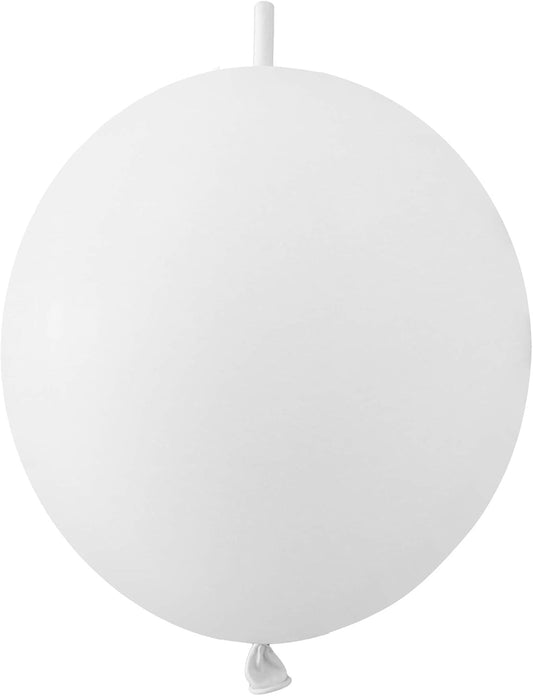 IN JOOYAA Link Balloons 12 Inch 120 Pcs Quick Link Balloons for Wedding Party Festival Birthday Decorations (White)