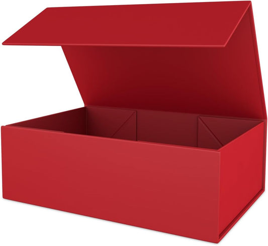 Gift Box 10" x 6" x 3" with Magnetic Closure Lid Gift Boxe for Presents,Bridesmaid Gifts Boxes,Cute Box,Birthday Box,Luxury for Gift Packaging, Magnetic Gift Boxe for Wrapping Gifts(Red)