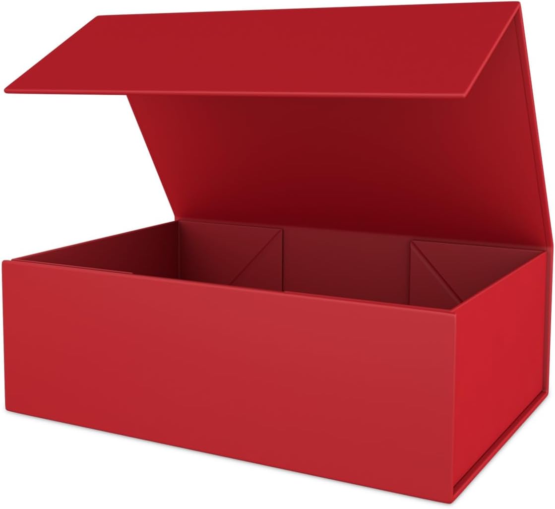 Gift Boxe 12" x 6" x 4" with Magnetic Closure Lid Gift Boxes for Presents,Bridesmaid Gifts Box,Cute Box,Birthday Gift box,Luxury for Gift Packaging, Magnetic Gift Box for Wrapping Gifts (Red)