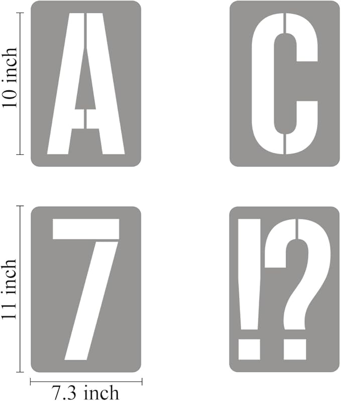 10 Inch Alphabet Letter Stencils for Painting - 42 Pack Letter and Number Stencil Templates with Signs for Painting on Wood, Reusable Numbers and Letters Stencils for Chalkboard Wood Signs & Wall Art