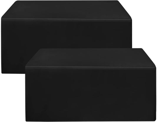 HolidayIdeas 2 Pack Fitted Table Clothes - 48 x 24 Inch - Black Rectangle Tablecloths for 4 Foot Tables, Fabric Table Cover Protector for Parties, Craft Show, Trade Show