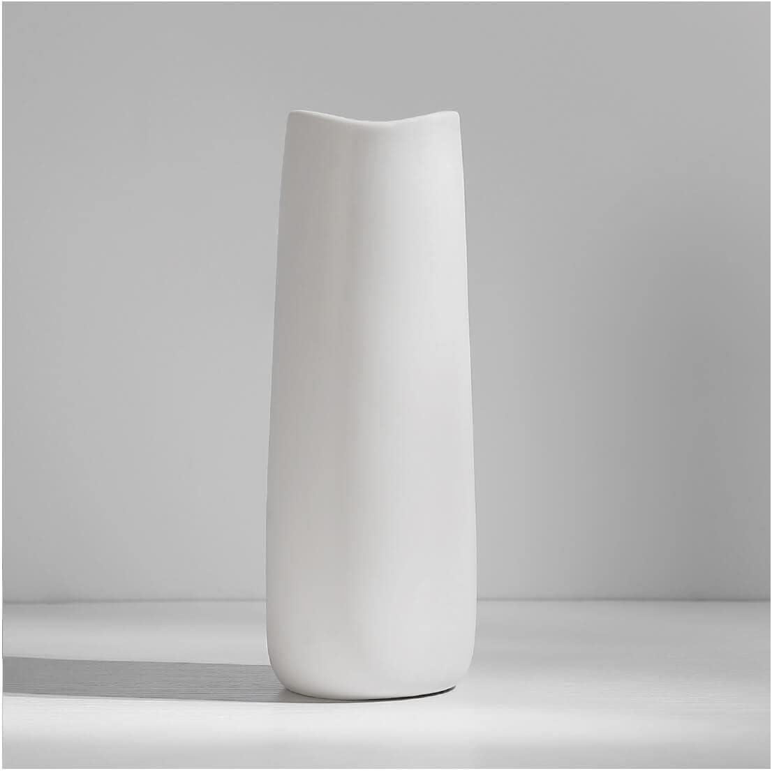 Ceramic Vases - Nordic Minimalism Style Decoration, Elegant Vase for Mantel, Table, Living Room Decoration, White Modern Geometric Decorative Flowers Vases for Home Decor