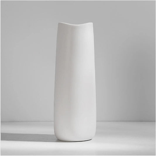 Ceramic Vases - Nordic Minimalism Style Decoration, Elegant Vase for Mantel, Table, Living Room Decoration, White Modern Geometric Decorative Flowers Vases for Home Decor
