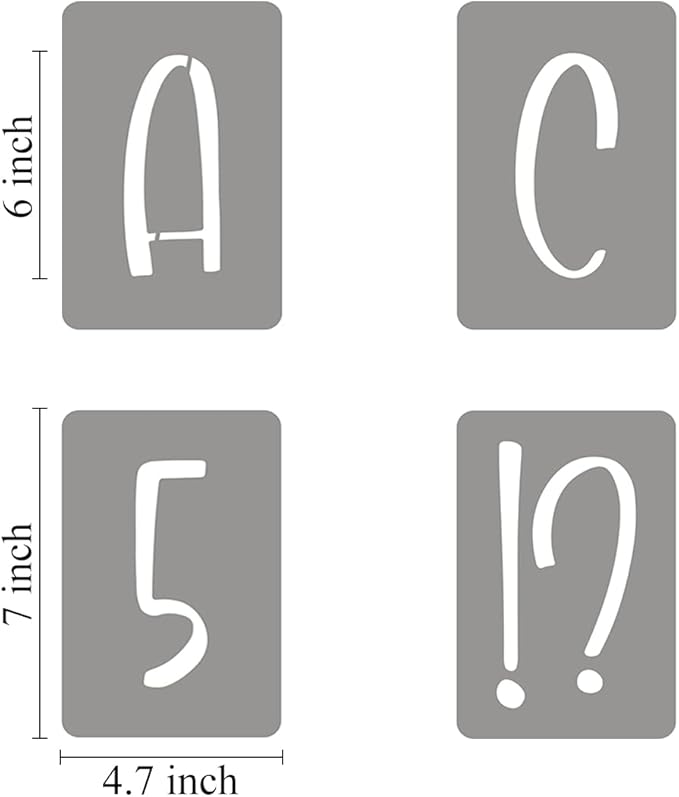 6 Inch Alphabet Letter Stencils for Painting - 42 Pack Letter and Number Stencil Templates with Signs for Painting on Wood, Reusable Letters and Numbers Stencils for Chalkboard Wood Signs & Wall Art
