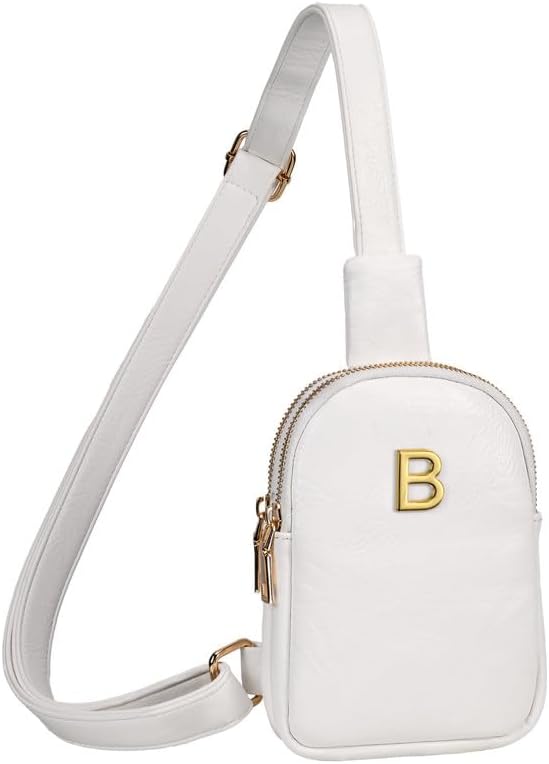 Birthday Gifts for Teen Girls Women, Cross Body Purse with Initials, Mini Lightweight Sling Purse for Girls, Teen Girl Gifts Trendy Stuff, Cute Trendy Travel Fanny Pack with Letter
