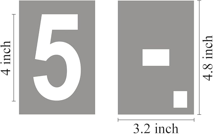 4 Inch Large Number Stencils for Painting - 11 Pack Number Stencil Templates for Curb Address, Cakes, Cookies, Mailboxes and Crafts, Reusable House Numbers Stencils for Wood Signs & Cement Wall Art