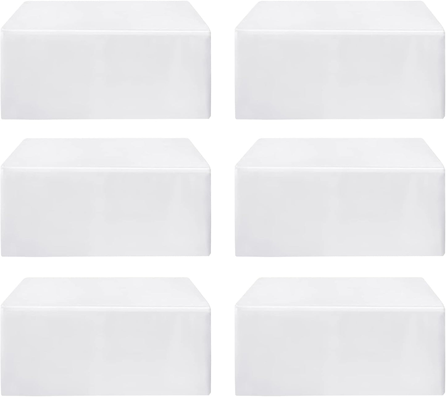 HolidayIdeas Fitted Table Clothes, 6 Pack - 48 x 24 Inch - White Rectangle Tablecloths for 4 Foot Tables, Polyester Fabric Tablecloth for Folding Table, Parties, Holiday Dinner, Wedding, Trade Show