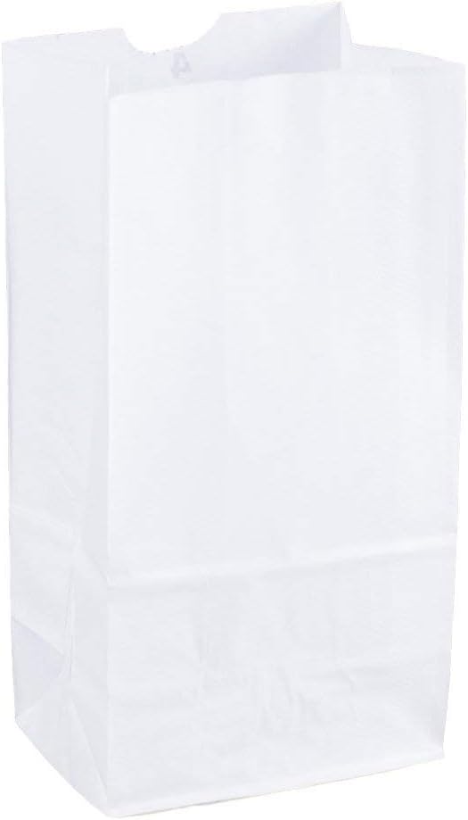 Perfect Stix 4lb Kraft White Paper Bags - Pack of 125ct (Kraft White Bag 4-125)