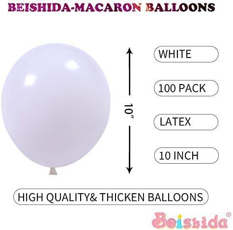 BEISHIDA 200Pcs Pastel White Balloons 5 Inch Mini Thicken Light Macaron White Latex Balloon for Birthday Wedding Reception Bridal Shower Party Decorations Supplies