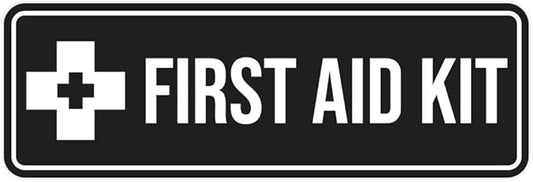 Standard First Aid Kit Sign (Black) - Small