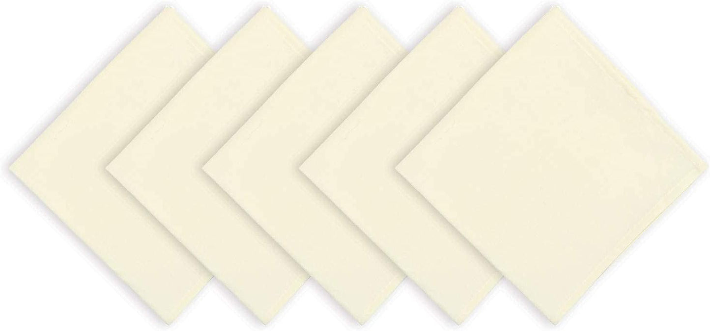 Arkwright Restaurant Cloth Napkins - (Pack of 25) Spun Polyester Dinner Napkin with Hemmed Edges - Ideal for Dinner, Wedding, Party, Banquet, Kitchen, 20 x 20 in, Ivory