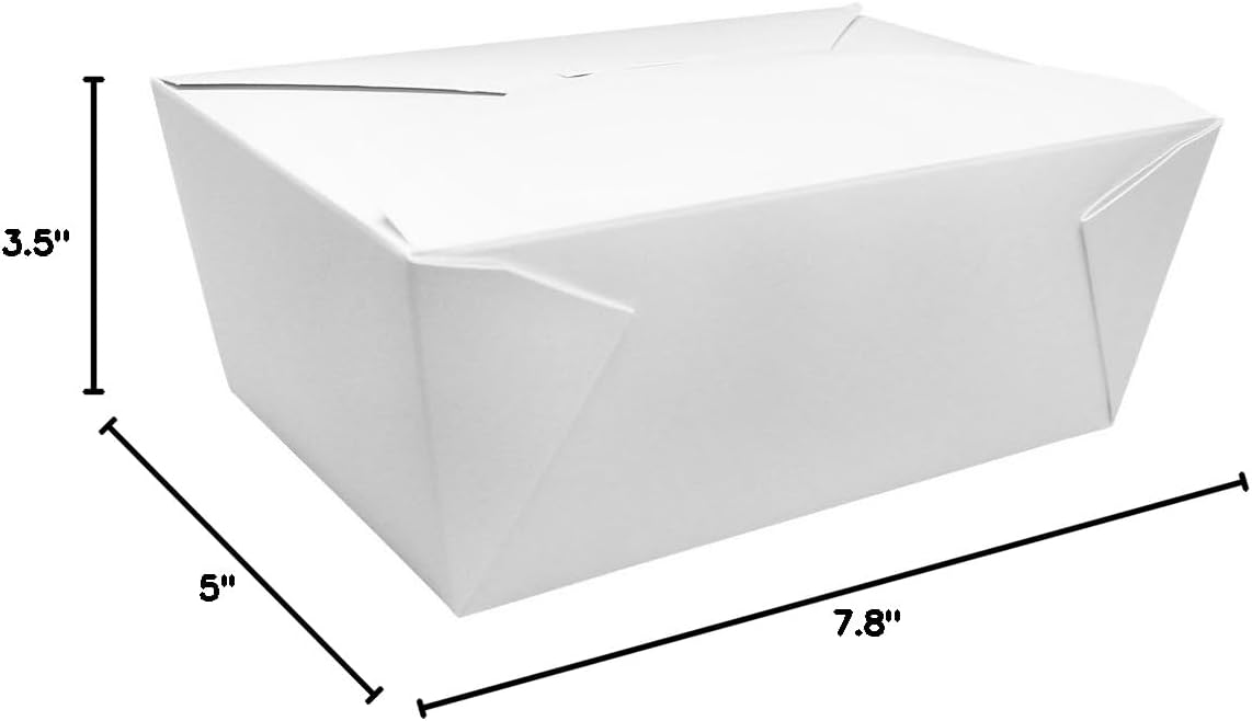 Karat FP-FTG110W 110 fl.oz. 7.8" x 5" X 3.5" Fold-to-Go Box #4 (Pack of 160)