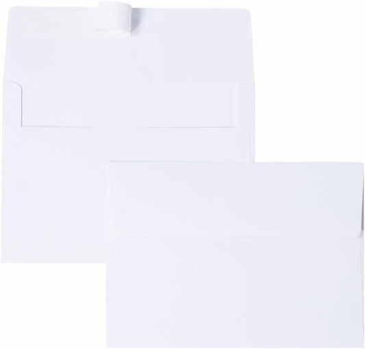 Keketer A4 White Printable 4x6 Envelopes 70 Pack Self - Seal, for 4x6 Cards, Weddings, Invitations, Baby Shower 4.25 x 6.25 Inches