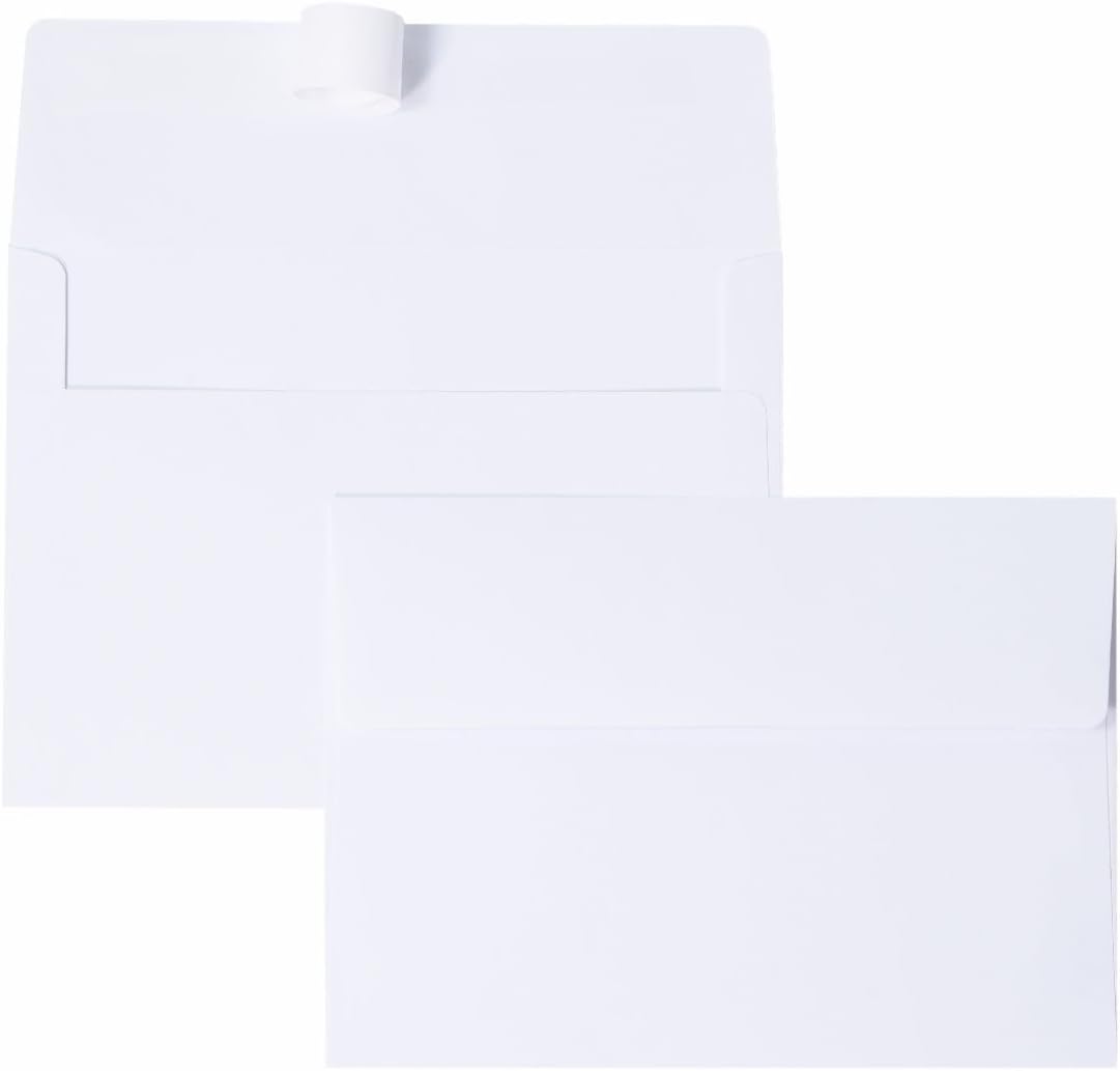 Keketer A2 White Printable Envelopes 80 Pack Self - Seal, for 5x7 Cards, Weddings, Invitations, Baby Shower 4.375 x 5.75 Inches