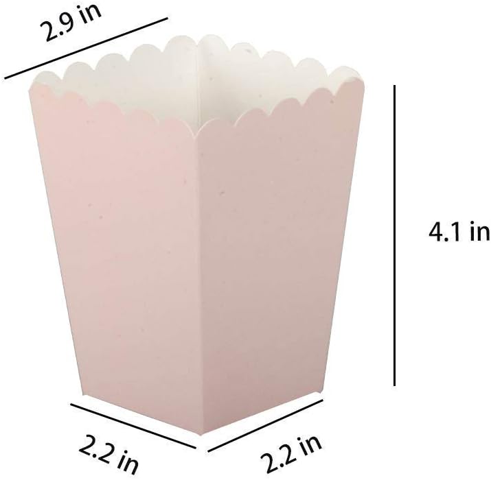 GAKA Baby Pink Popcorn Box Set Of 36 Mini Paper Popcorn Box Cardboard Container，For Party Supplies