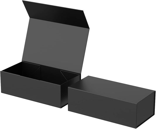 Gift Box 12" x 6" x 4",Large Gift Box with Lid, Black Boxes for Presents,Birthday,Valentine's Day,Mother's Day,Christmas,Anniversary,Luxury for Gift Packaging
