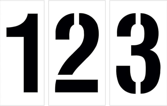 Newstripe 20"" Number Stencil Kit | 10-Piece Kit Includes Numbers 0-9 | Number Height is 20"" | Durable 1/8"" PolyTough Plastic | Made in USA