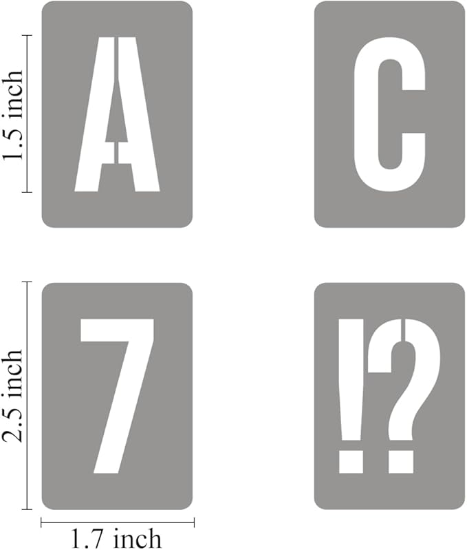 1.5 Inch Alphabet Letter Stencils for Painting - 42 Pack Letter and Number Stencil Templates with Signs for Painting on Wood, Reusable Numbers and Letters Stencils for Chalkboard Wood Signs & Wall Art