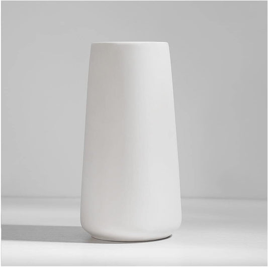 Ceramic Vases - Nordic Minimalism Style Decoration, Elegant Vase for Mantel, Table, Living Room Decoration, White Modern Geometric Decorative Flowers Vases for Home Decor