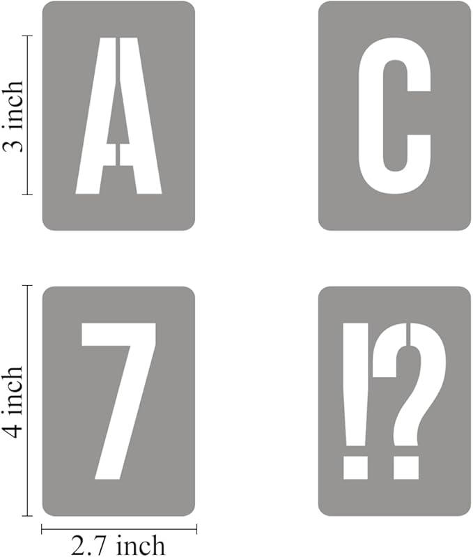 3 Inch Alphabet Letter Stencils for Painting - 42 Pack Letter and Number Stencil Templates with Signs for Painting on Wood, Reusable Numbers and Letters Stencils for Chalkboard Wood Signs & Wall Art