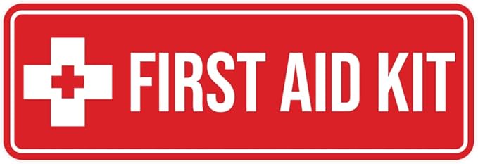 Standard First Aid Kit Sign (Red) - Small