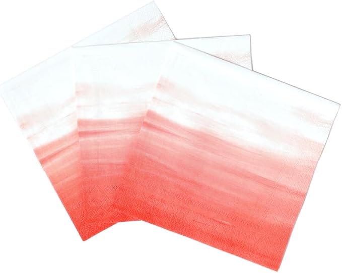 ForYourParty Ombre Patterned Party Napkins (Coral) Pack of 20