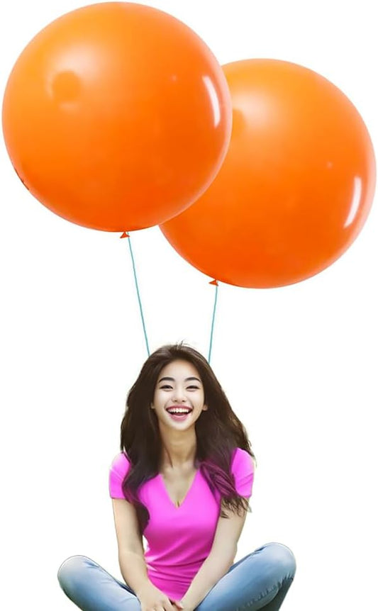 IN-JOOYAA 15Pcs 24 Inch Balloons Orange Giant Round Balloons Large Balloon For Wedding Baby Shower Birthday Party Decorations