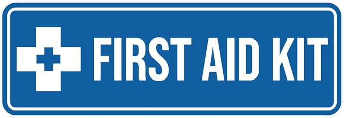 Standard First Aid Kit Sign (Blue) - Small