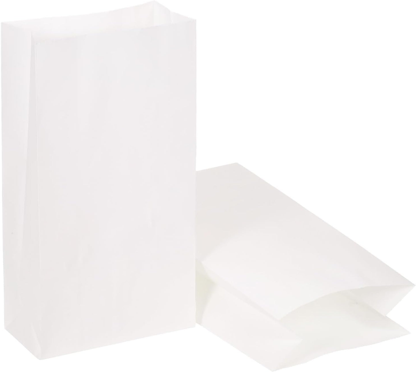 PATIKIL Party Favor Bag, 50 Pcs 8.7x2.4x4.7 Inch Mini Paper Candy Bags Gift Treat Celebration Halloween Goody Birthday Wedding Party with Stickers, White