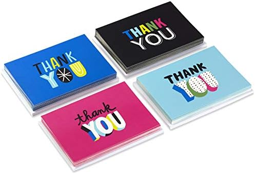 Hallmark Thank You Cards Assortment, Colorful Thanks (48 Cards with Envelopes) for Graduation, Birthday, Bridal Showers and More