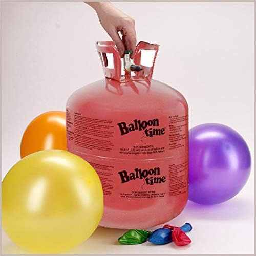 Helium Tank for Balloons At Home, 50 Balloons and White Ribbon, 12 Black Balloon Weights, Plus Balloon Tying Tool