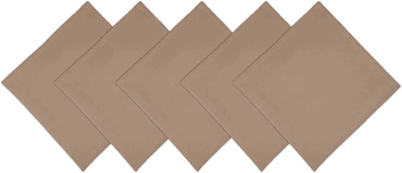 Arkwright Restaurant Cloth Napkins - (Pack of 25) Spun Polyester Dinner Napkin with Hemmed Edges - Ideal for Dinner, Wedding, Party, Banquet, Kitchen, 20 x 20 in, Sandalwood