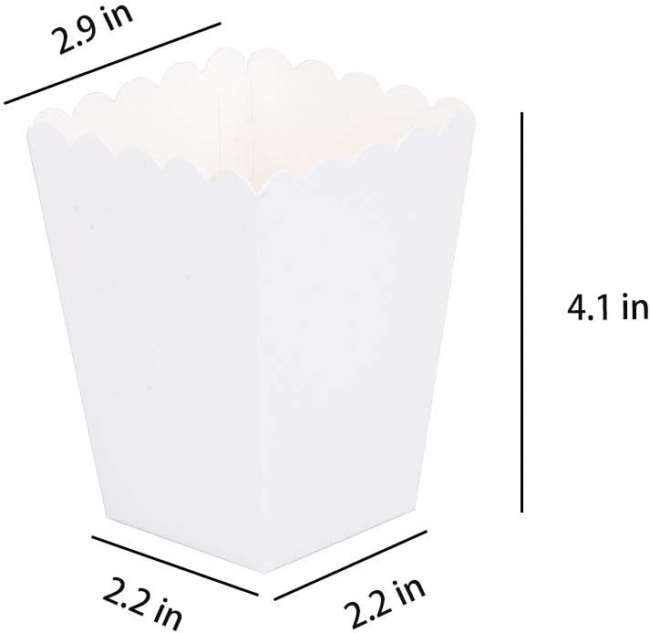 We Moment White Popcorn Boxes Cardboard Container For Party Supplies,Pack of 36